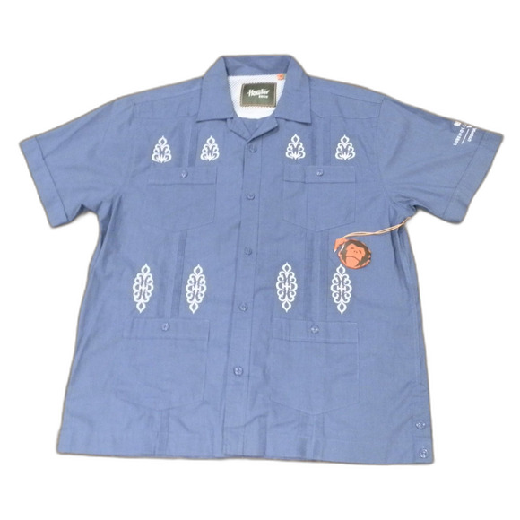 Howler Brothers Midnight Blue Guayabera Shirt Men's Size Medium NWT READ - Picture 1 of 5
